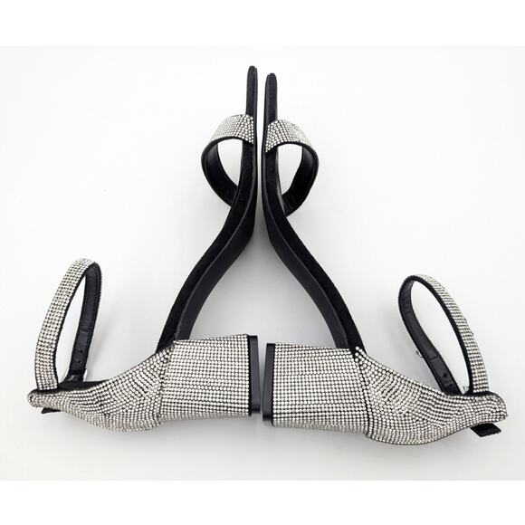 Abound Finn Ankle Strap Rhinestones Block Heel Sandal Silver Size US10M EU42 - Picture 5 of 12